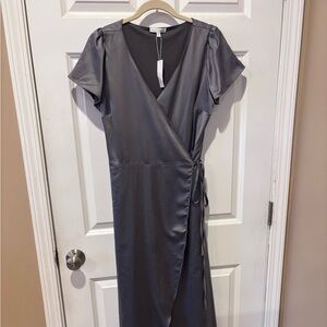 Baltic Born Krystal Satin Wrap Dress